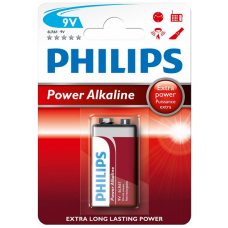 Blister 1 pila alkalina 9V 6LF22 (larga duración) Philips